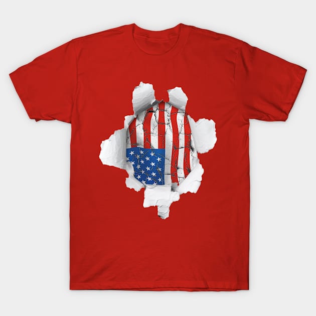 American inside and out, USA T-Shirt by Totallytees55